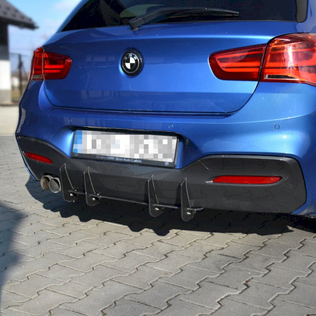 Maxton Design - BMW 1 F20/F21 M-POWER FACELIFT - REAR DIFFUSER V.1 (2015-19)