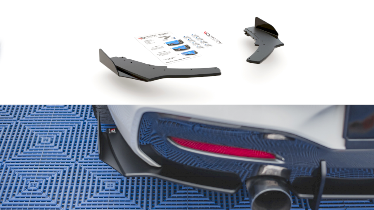 Maxton Design - STREET PRO DURABILITY REAR SIDE SPLITTERS V2 (+FLAPS) BMW 1 F20 M-PACK FACELIFT / M140I (2015-2019)