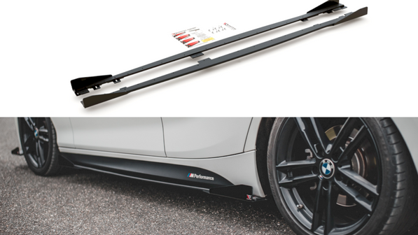 Maxton Design - STREET PRO DURABILITY SIDE SKIRTS DIFFUSERS V2 (+FLAPS) BMW 1 F20 M-PACK FACELIFT / M140I (2015-2019)