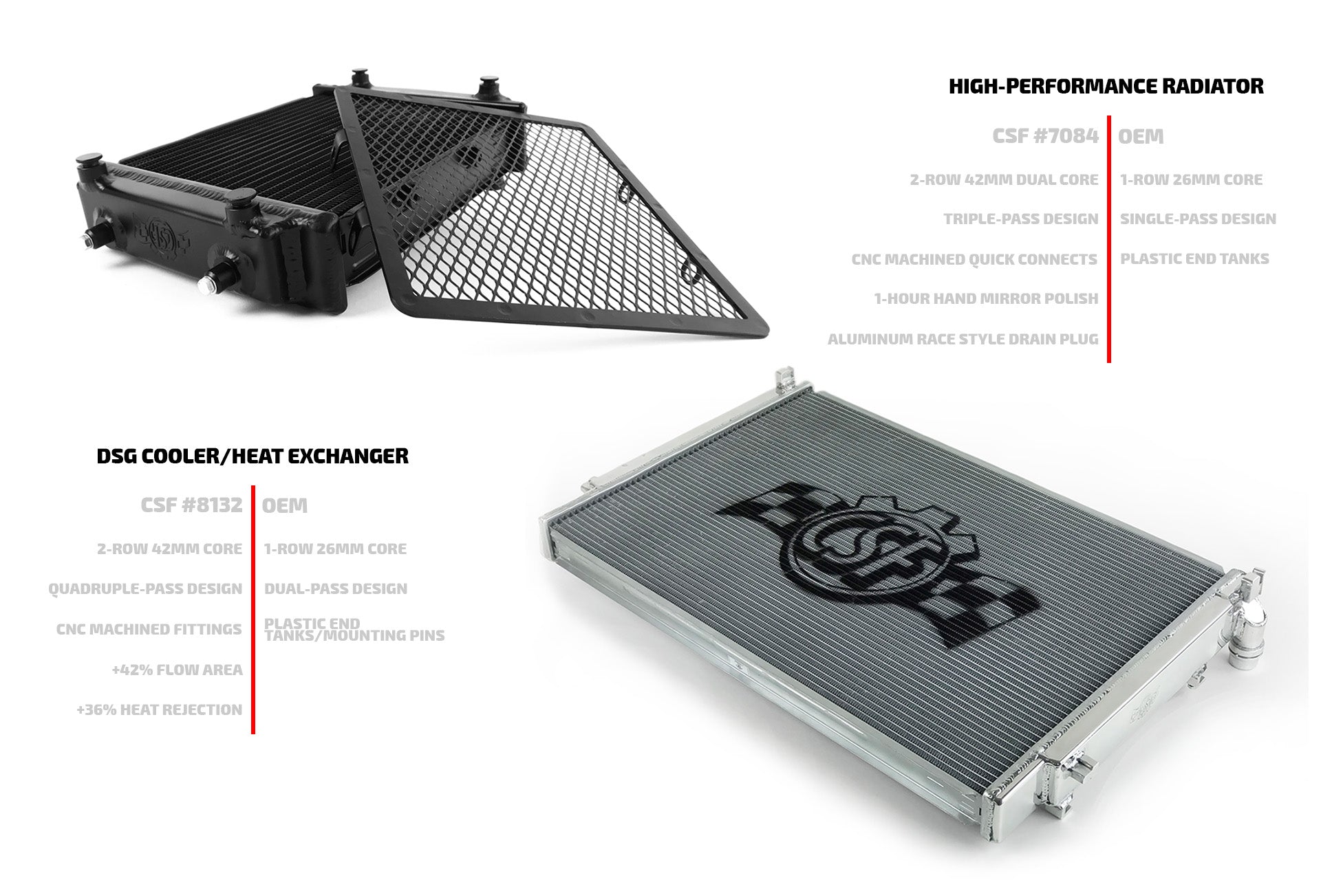 CSF Audi / VW MQB Quadruple Pass DSG High-Performance Auxilary Radiator