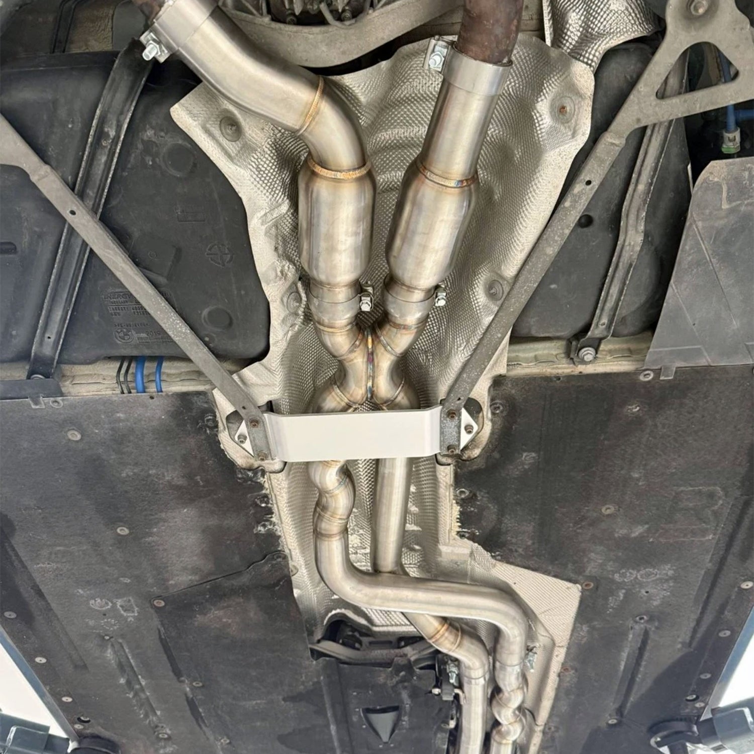 BMW F87 M2 Competition S55 Resonated Equal Length Midpipe & Under Brace