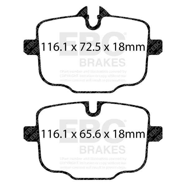 EBC Yellowstuff Rear Brake Pads DP42089R for BMW G80/G81 M3, G82/G83 M4 & G87 M2 & more