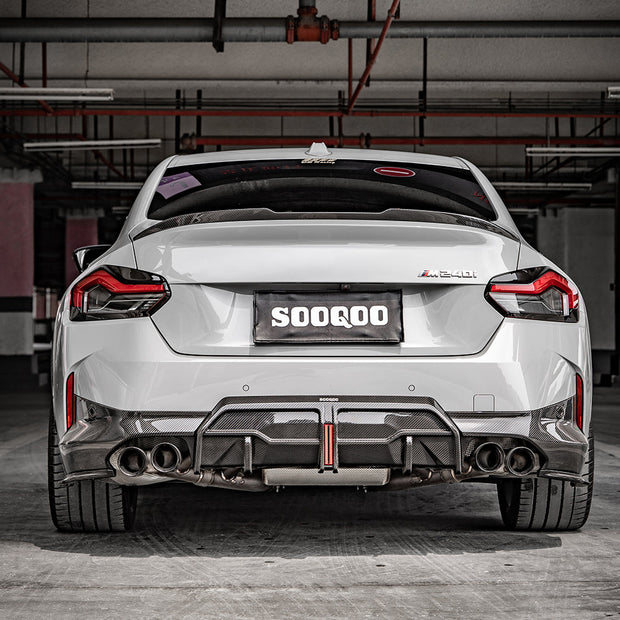 SooQoo BMW G42 M240i Rear Diffuser In Gloss Carbon Fibre