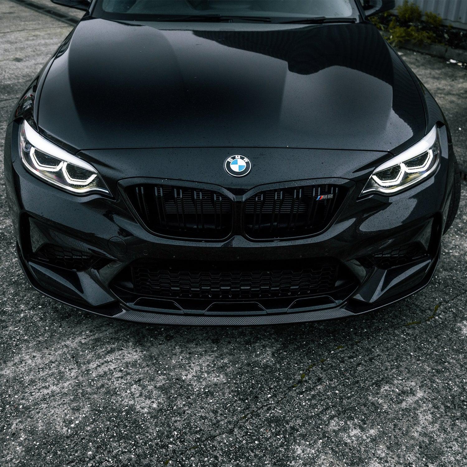 MHC+ BMW M2 Competition Performance Style Front Splitter In Gloss Pre Preg Carbon Fibre (F87C)
