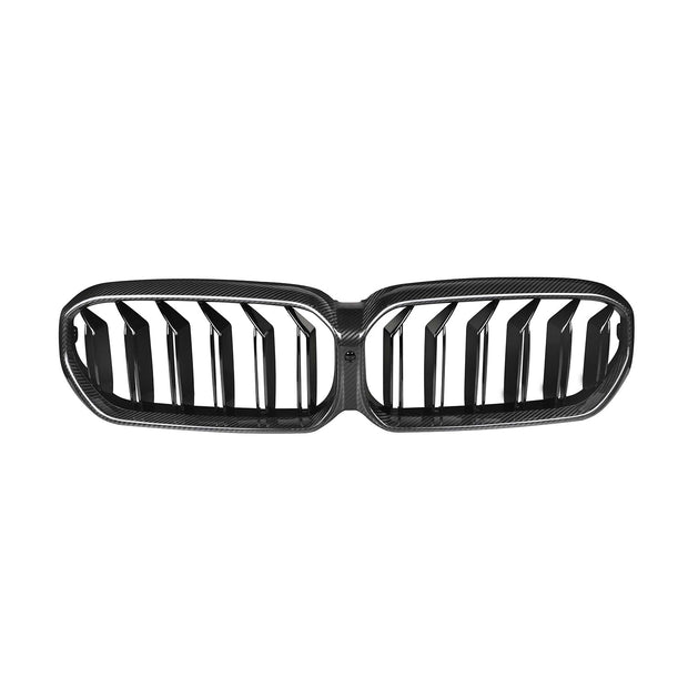 MHC+ BMW F90 M5 LCI Premium Front Grille In Pre Preg Carbon Fibre & Gloss Black
