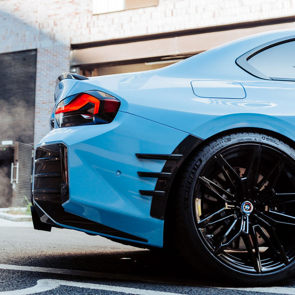 MHC+ BMW M2 G87 Performance Style Rear Side Fender Trims In Pre Preg Gloss Carbon Fibre (G87)