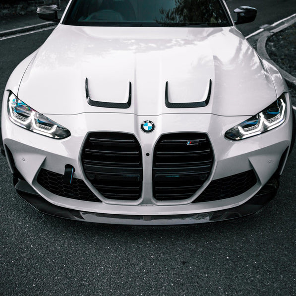 MHC+ BMW M3/M4 X Style Hood Vent Trims In Pre Preg Carbon Fibre (G80/G81/G82/G83)