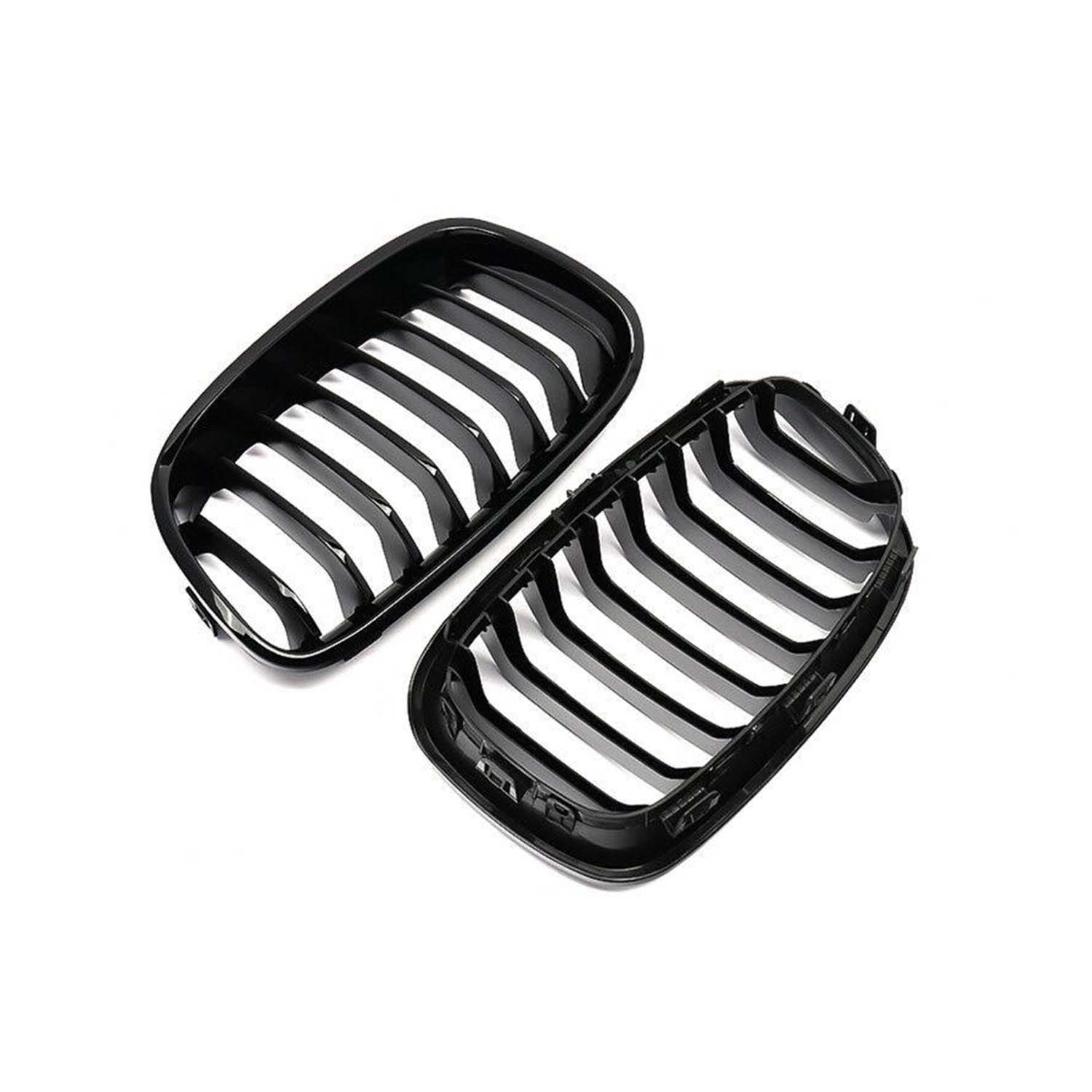 MHC Black BMW 1 Series Pre-LCI Single Slat Front Grilles In Gloss Black (F20/F21)