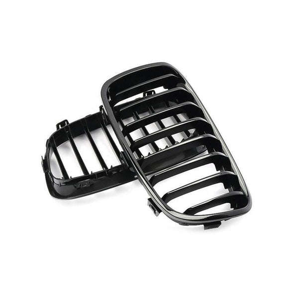 MHC Black BMW 1 Series Pre-LCI Single Slat Front Grilles In Gloss Black (F20/F21)