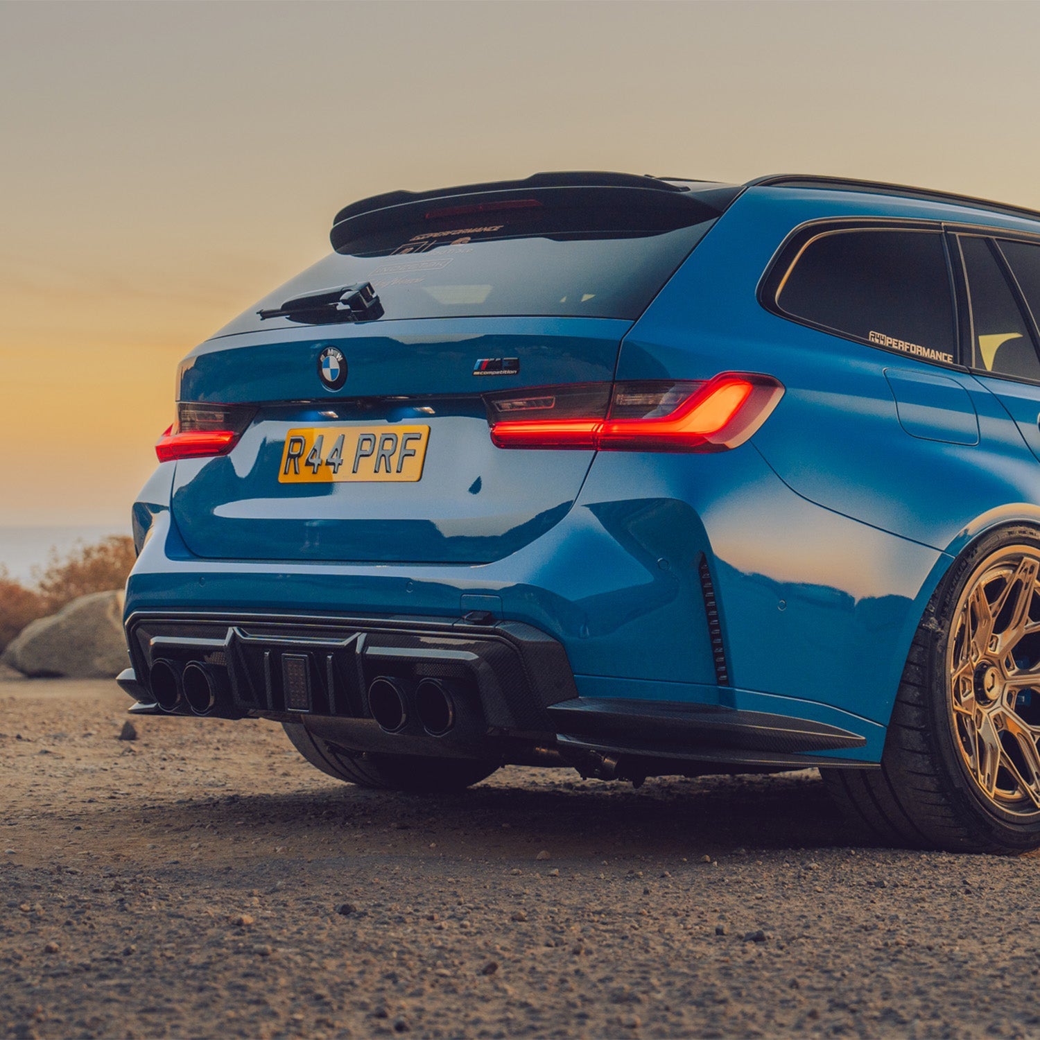 MHC+ BMW M3/M4 DF1 LED Rear Diffuser In Gloss Pre Preg Carbon Fibre (G80/G81/G82/G83)