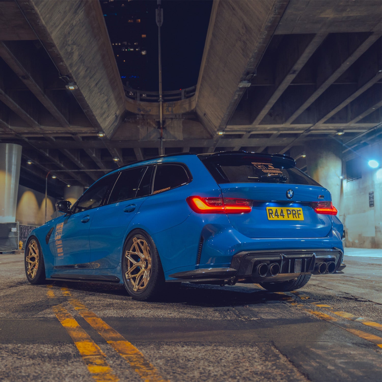 MHC+ BMW M3/M4 DF1 LED Rear Diffuser In Gloss Pre Preg Carbon Fibre (G80/G81/G82/G83)