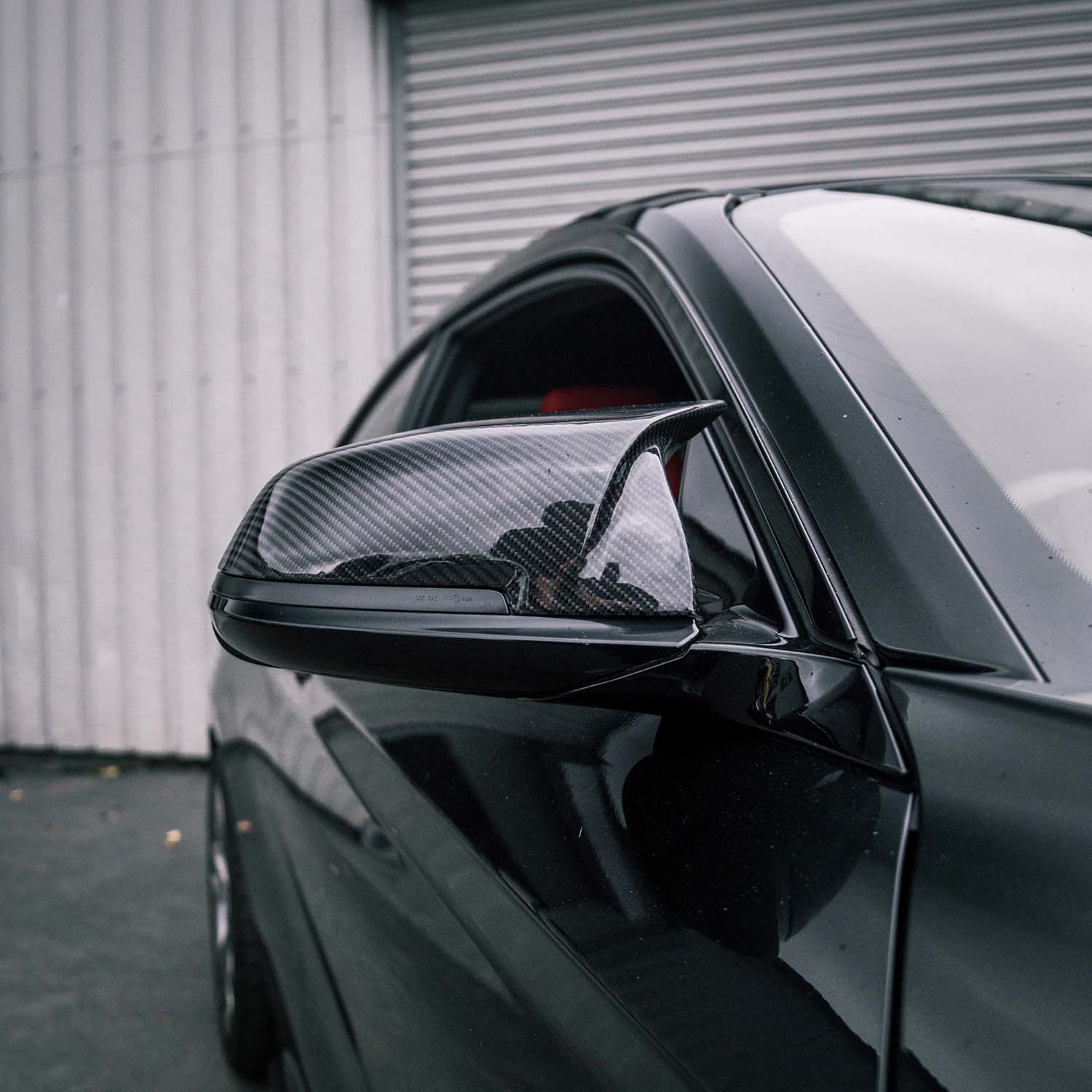 MHC+ BMW M-Style Wing Mirror Replacement Covers In Pre Preg Gloss Carbon Fibre for M-lites