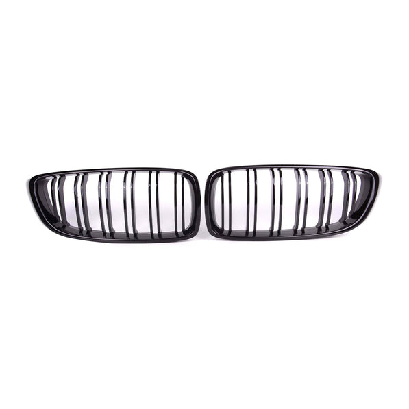 MHC Black BMW M3/M4 Double Slat Front Grilles In Gloss Black (F32/F33/F80/F82/F83)