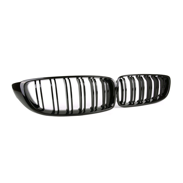 MHC Black BMW M3/M4 Double Slat Front Grilles In Gloss Black (F32/F33/F80/F82/F83)