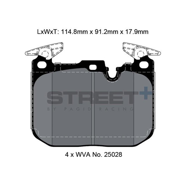 Pagid Street+ Front Brake Pads For BMW F8X M Vehicles (F87 M2, F80 M3 & F82 M4)