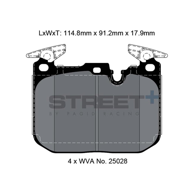 Pagid Street+ Front Brake Pads For BMW F8X M Vehicles (F87 M2, F80 M3 & F82 M4)