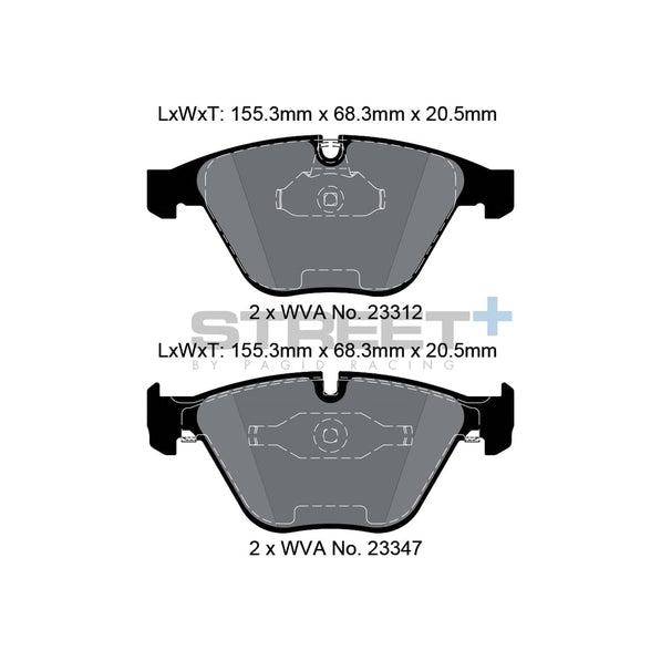 Pagid Street+ Front Brake Pads For BMW E90, E92 & E93 M3