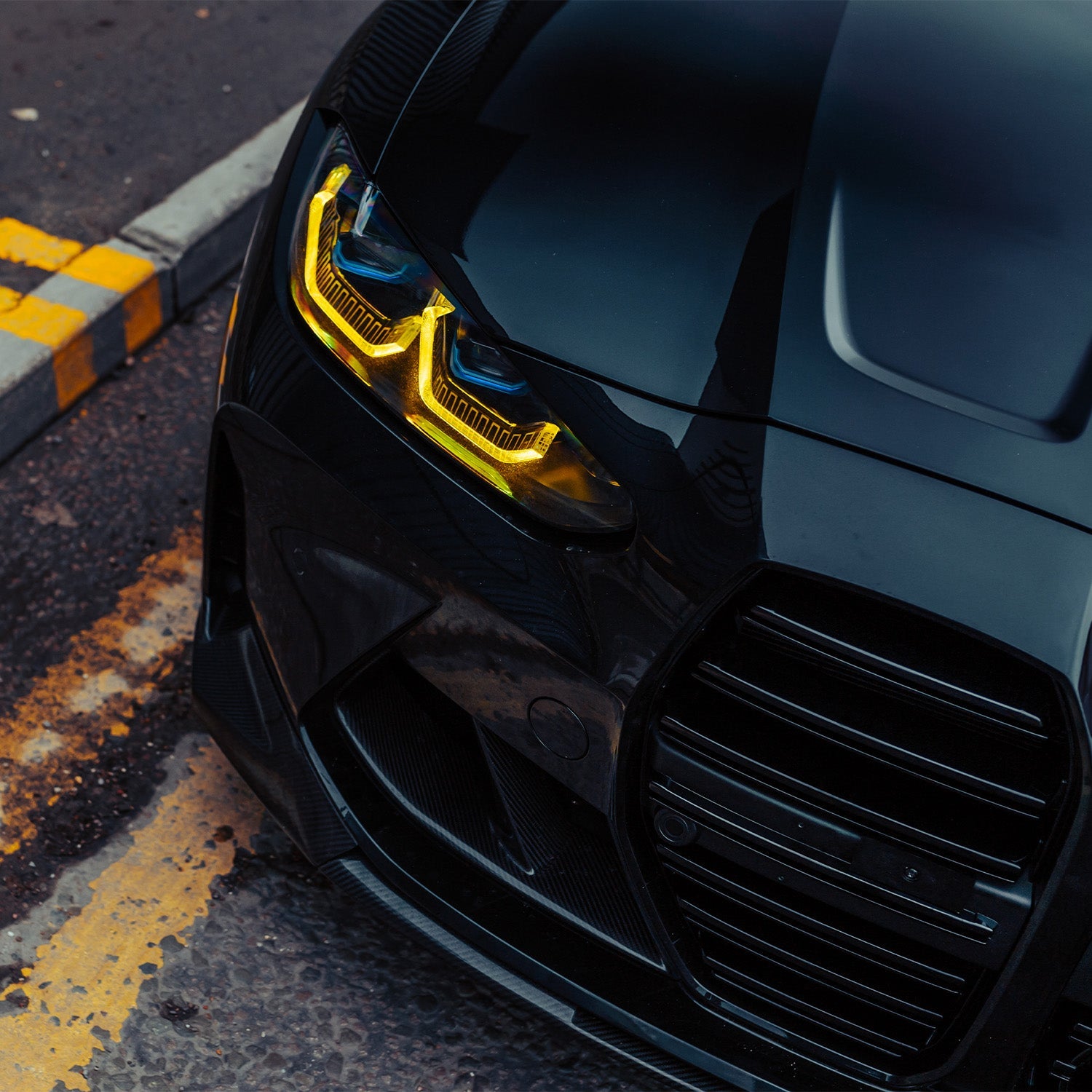R44 BMW CSL Yellow Daytime Running Lights LED Module Set For BMW G80/G81 M3 & G82/G83 M4