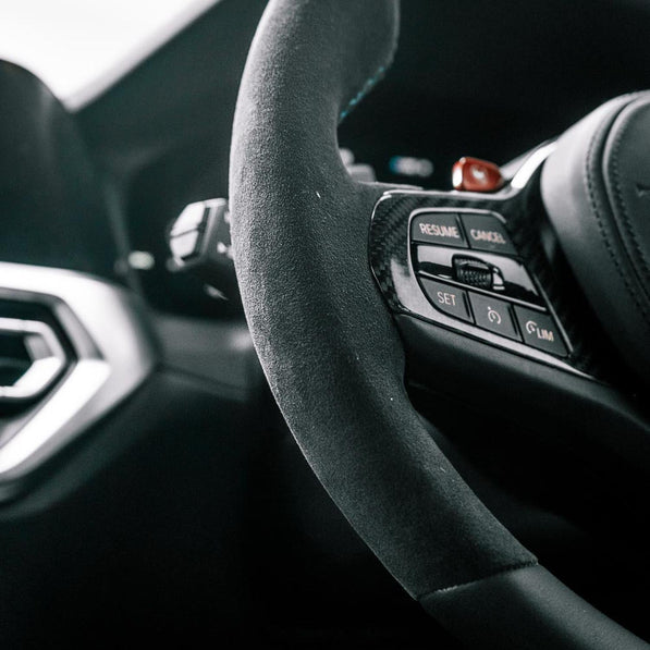 SHFT BMW G8X Round Steering Wheel In Alcantara & Leather (G80 M3, G82 M4 & G87 M2)