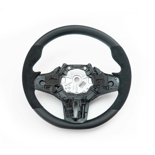 SHFT BMW G8X Round Steering Wheel In Alcantara & Leather (G80 M3, G82 M4 & G87 M2)