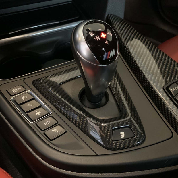 SHFT BMW DCT Gearbox Base Trim Cover In Gloss Carbon Fibre (LHD)