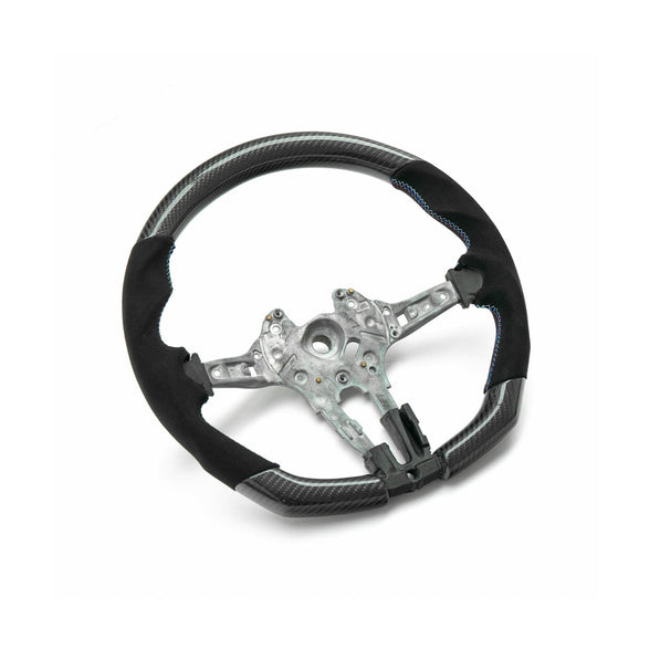 SHFT BMW F Series Flat Bottom Steering Wheel In Gloss Carbon Fibre & Alcantara