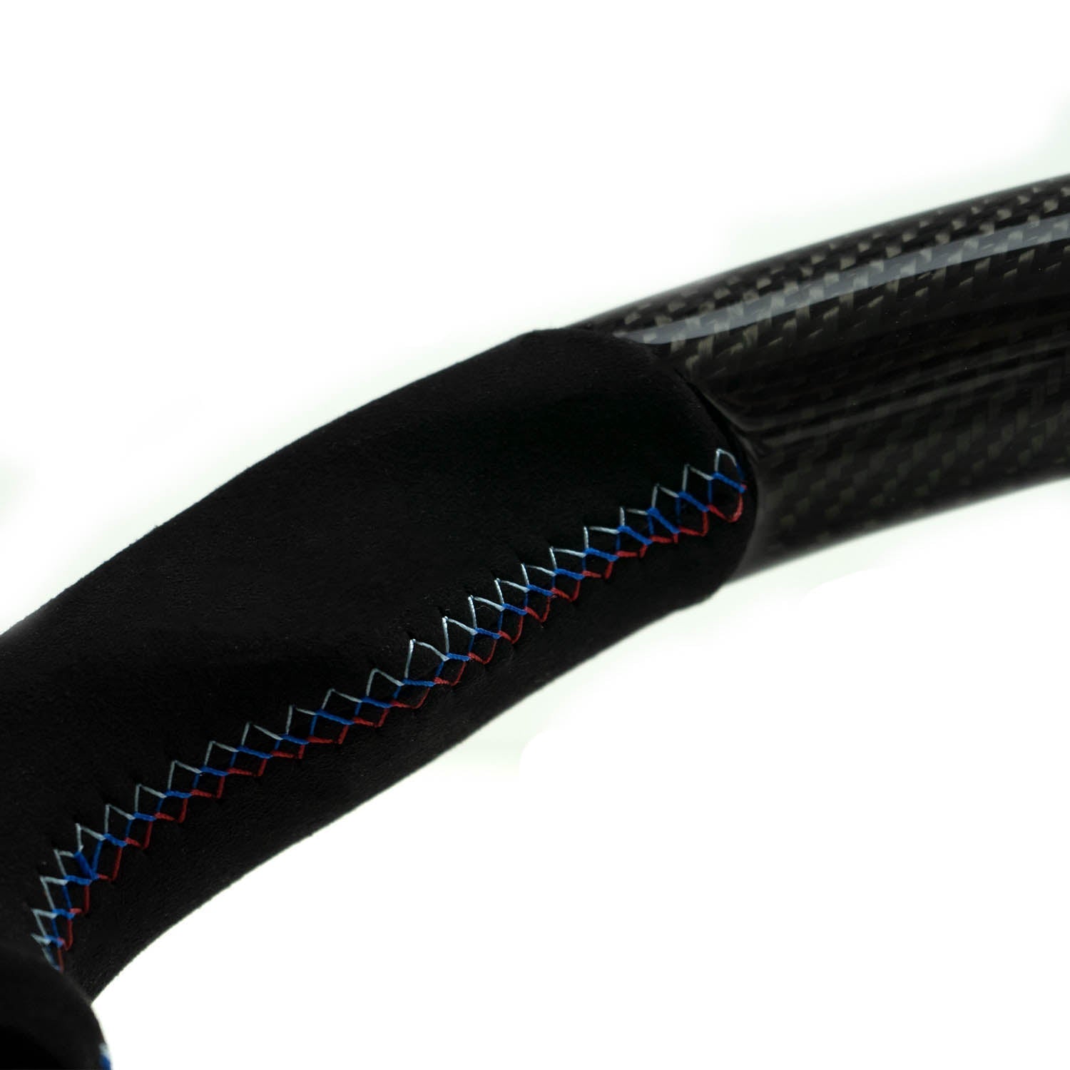 SHFT BMW F Series Flat Bottom Steering Wheel In Gloss Carbon Fibre & Alcantara