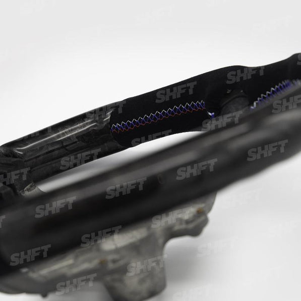 SHFT BMW F Series Flat Bottom Steering Wheel In Gloss Forged Carbon Fibre & Alcantara