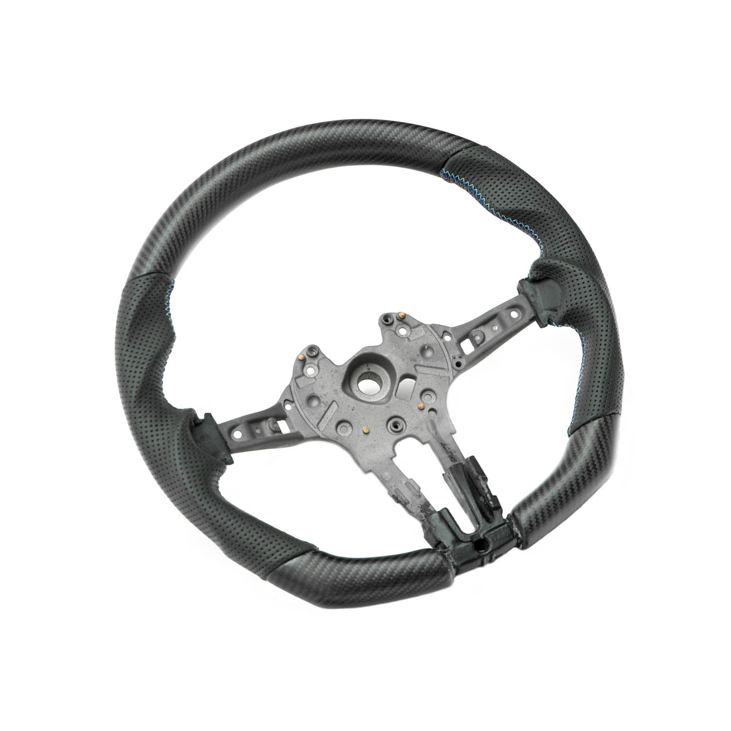 SHFT BMW F Series Flat Bottom Steering Wheel In Matte Carbon & Perforated Leather