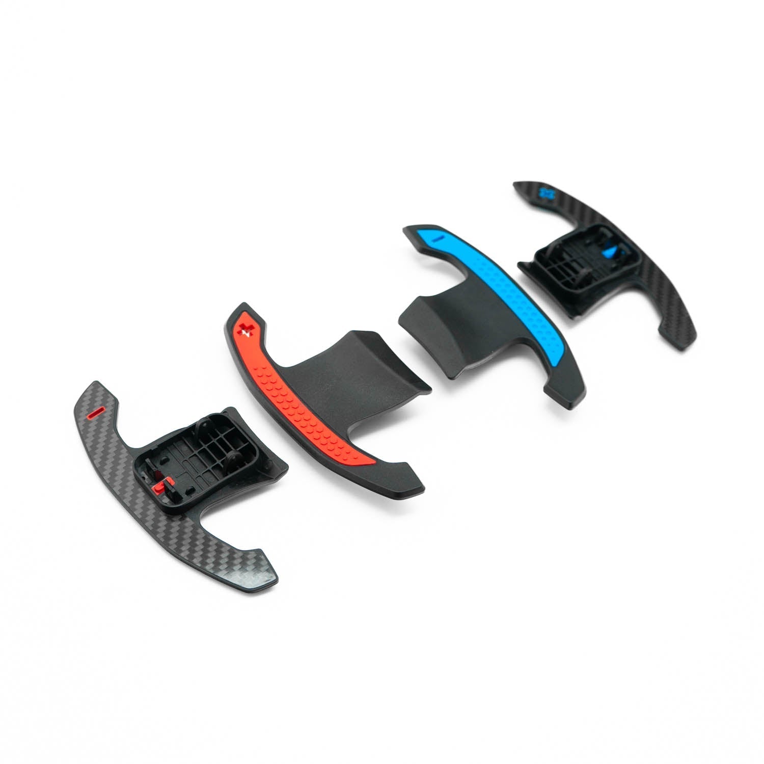SHFT BMW F/G Series 'G8X Style' Automatic Paddle Shifters In Gloss Carbon Fibre With Red Details