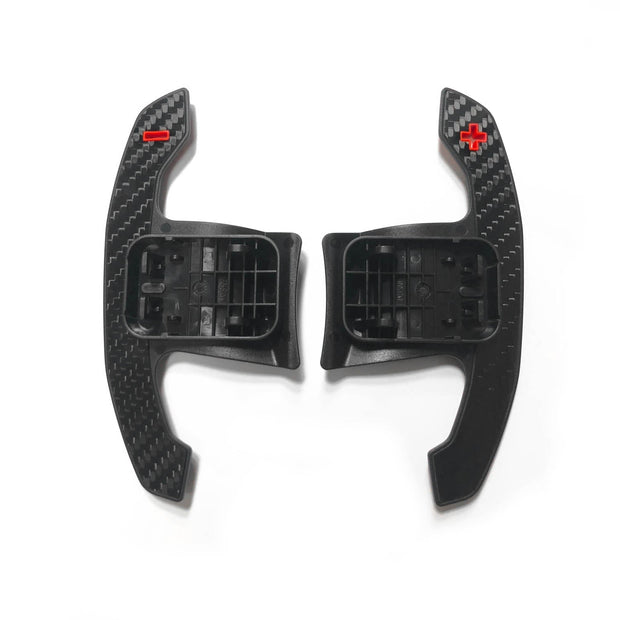 SHFT BMW F/G Series 'G8X Style' Automatic Paddle Shifters In Gloss Carbon Fibre With Red Details