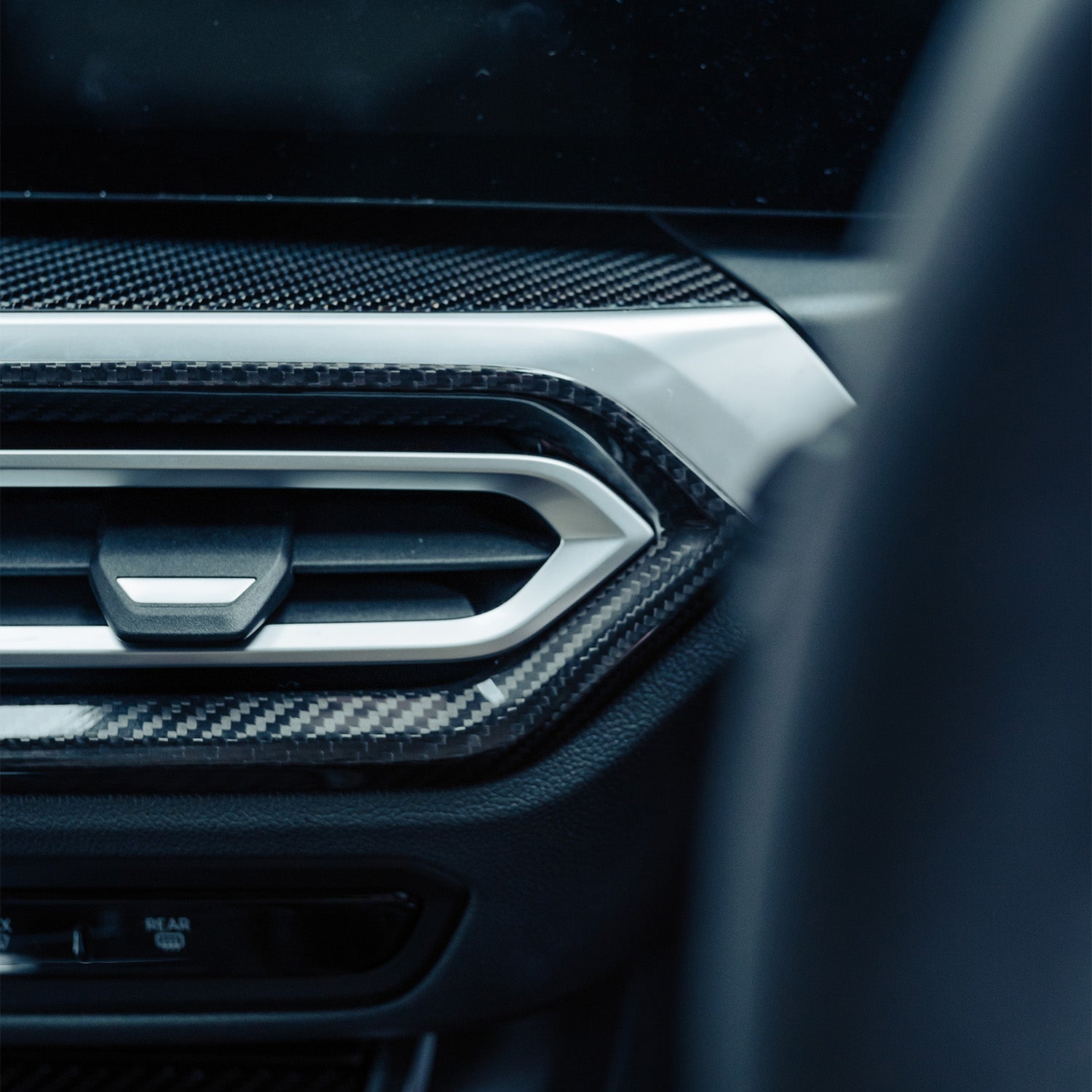 SHFT BMW M2/M3/M4 LCI Interior Centre Air Vent Trim In Gloss Carbon Fibre (G80/G81/G82/G83/G87)