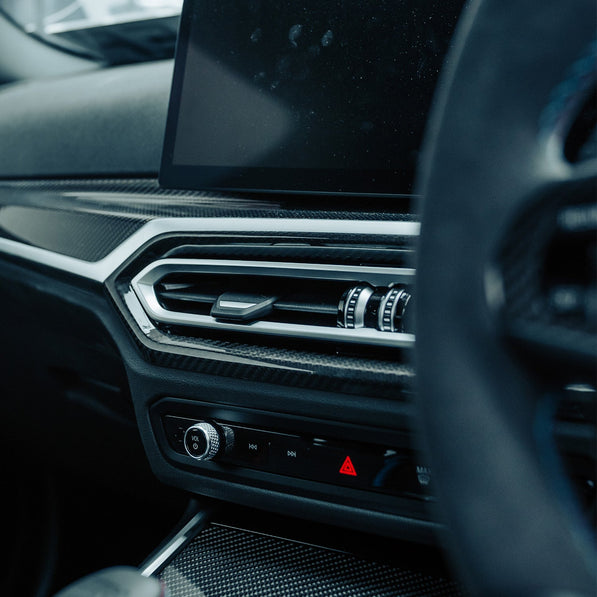 SHFT BMW M2/M3/M4 LCI Interior Centre Air Vent Trim In Gloss Carbon Fibre (G80/G81/G82/G83/G87)