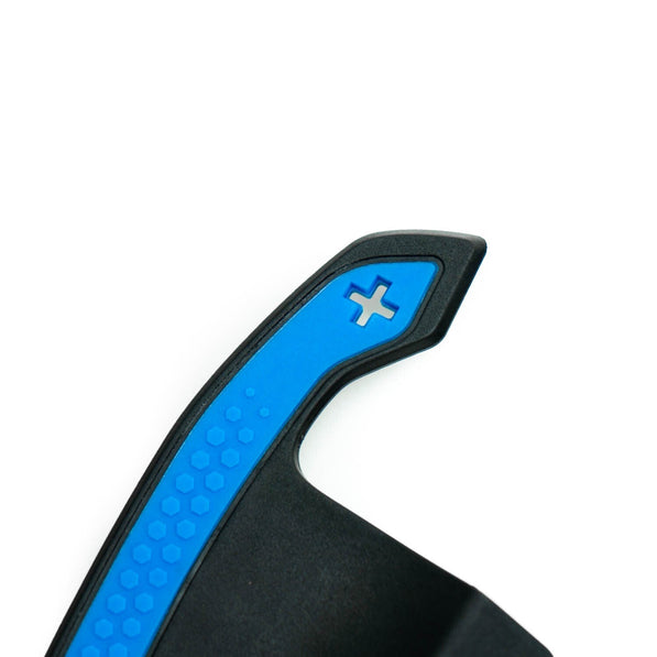 SHFT BMW G8X Style Automatic Paddle Shifters With Blue Details In Gloss Carbon Fibre (F Series & G Series)