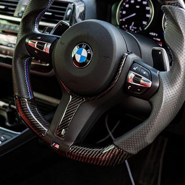 SHFT BMW M Sport Steering Wheel Trim Insert In Gloss Carbon Fibre