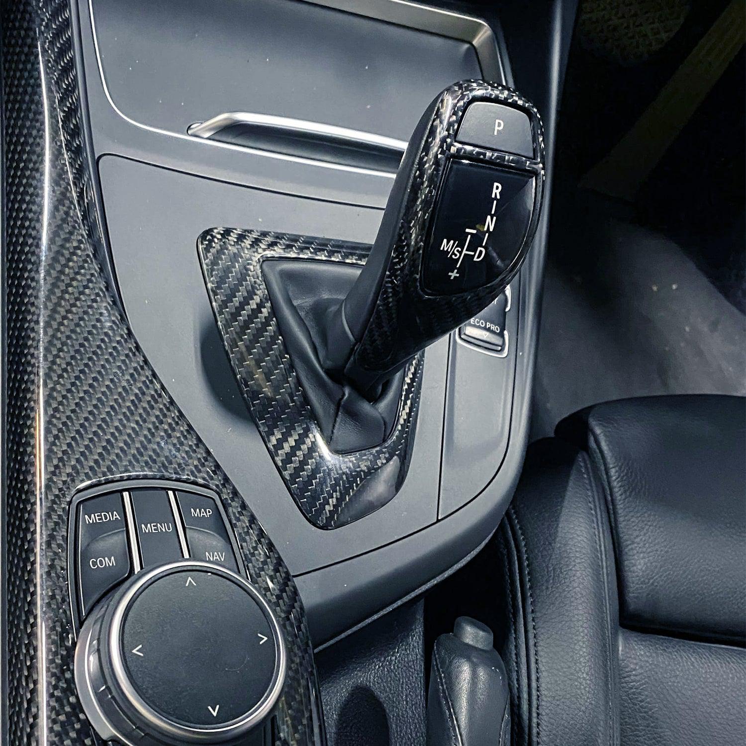 SHFT BMW M135i/M140i/M235i/M240i ZF8 Gearbox Base Trim Cover In Gloss Carbon Fibre (F20/F22 RHD)