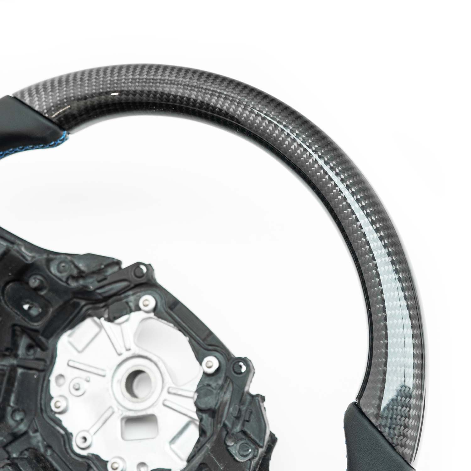 SHFT BMW G8X Flat Bottom Steering Wheel In Gloss Carbon Fibre & Leather (G80 M3, G82 M4 & G87 M2)