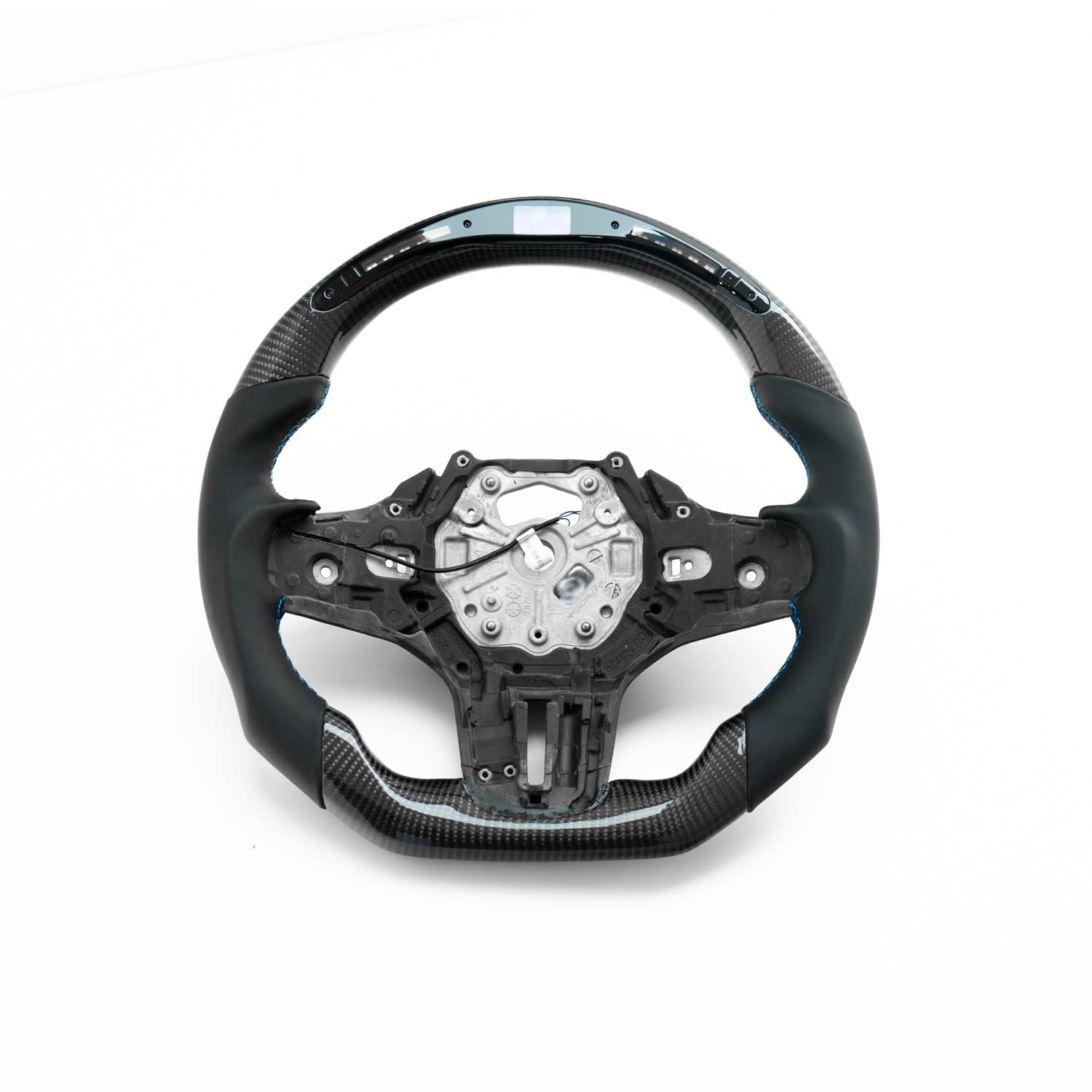 SHFT BMW G8X Flat Bottom Steering Wheel In Gloss Carbon Fibre & Leather With LED Display (G80 M3, G82 M4 & G87 M2)