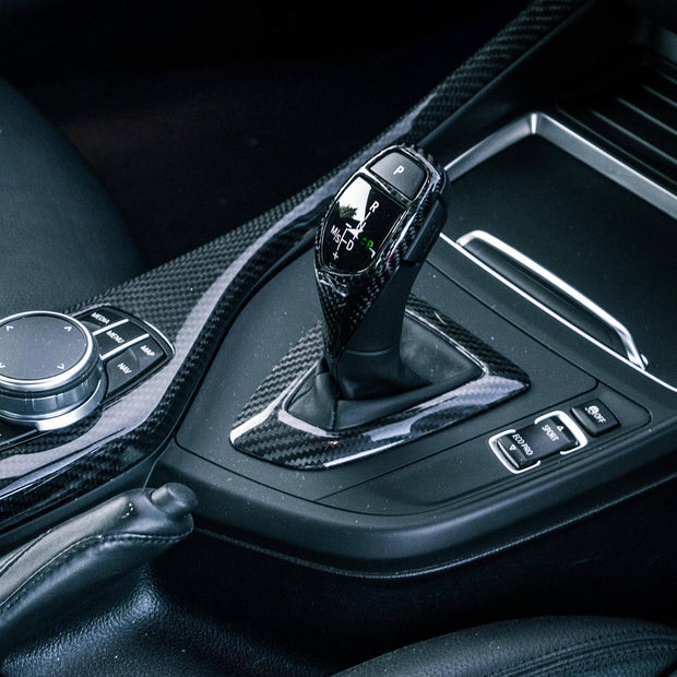 SHFT BMW ZF 8 Speed Gear Selector Cover In Gloss Carbon Fibre