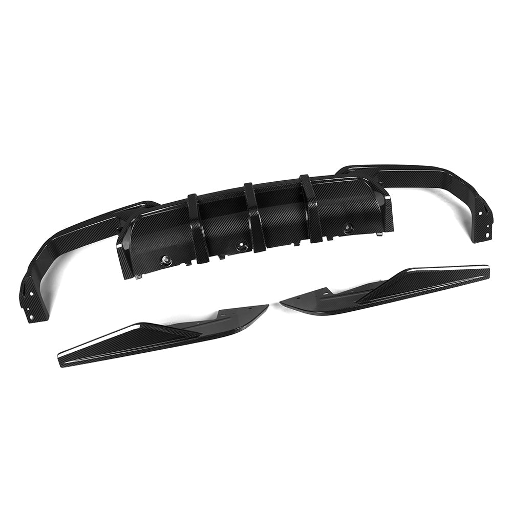 SooQoo BMW M8 F93 Gran Coupe Aggressive Rear Diffuser In Gloss Carbon Fibre