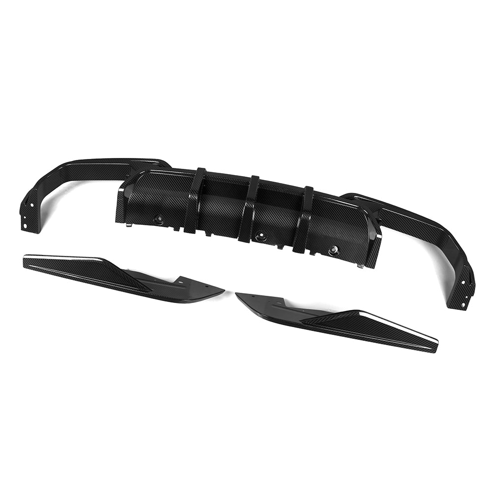 SooQoo BMW M8 F93 Gran Coupe Aggressive Rear Diffuser In Gloss Carbon Fibre