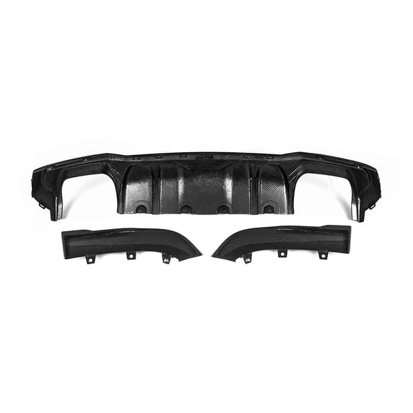 SooQoo BMW G22 G23 4 Series Rear Diffuser In Gloss Carbon Fibre