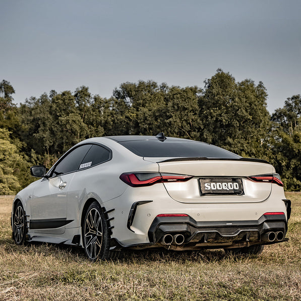 SooQoo BMW G22 G23 4 Series Rear Diffuser In Gloss Carbon Fibre