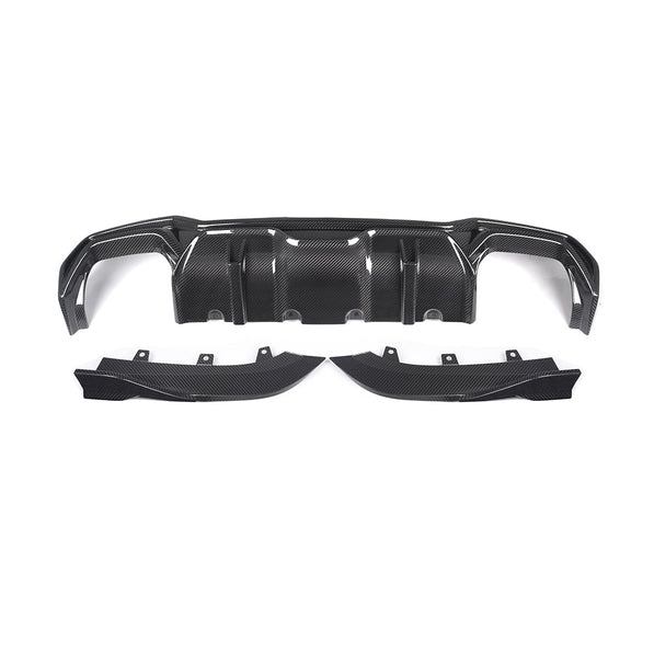 SooQoo BMW G22 G23 4 Series Rear Diffuser In Gloss Carbon Fibre