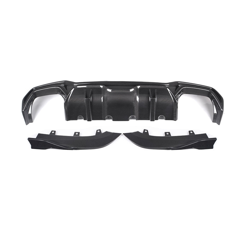 SooQoo BMW G22 G23 4 Series Rear Diffuser In Gloss Carbon Fibre