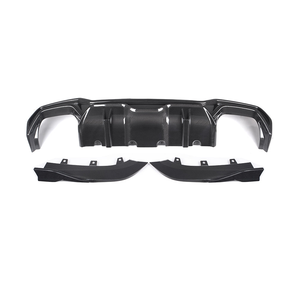 SooQoo BMW G22 G23 4 Series Rear Diffuser In Gloss Carbon Fibre