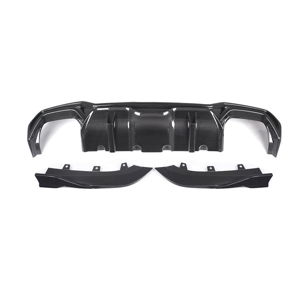 SooQoo BMW G22 G23 4 Series Rear Diffuser In Gloss Carbon Fibre