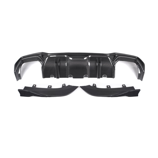 SooQoo BMW G22 G23 4 Series Rear Diffuser In Gloss Carbon Fibre