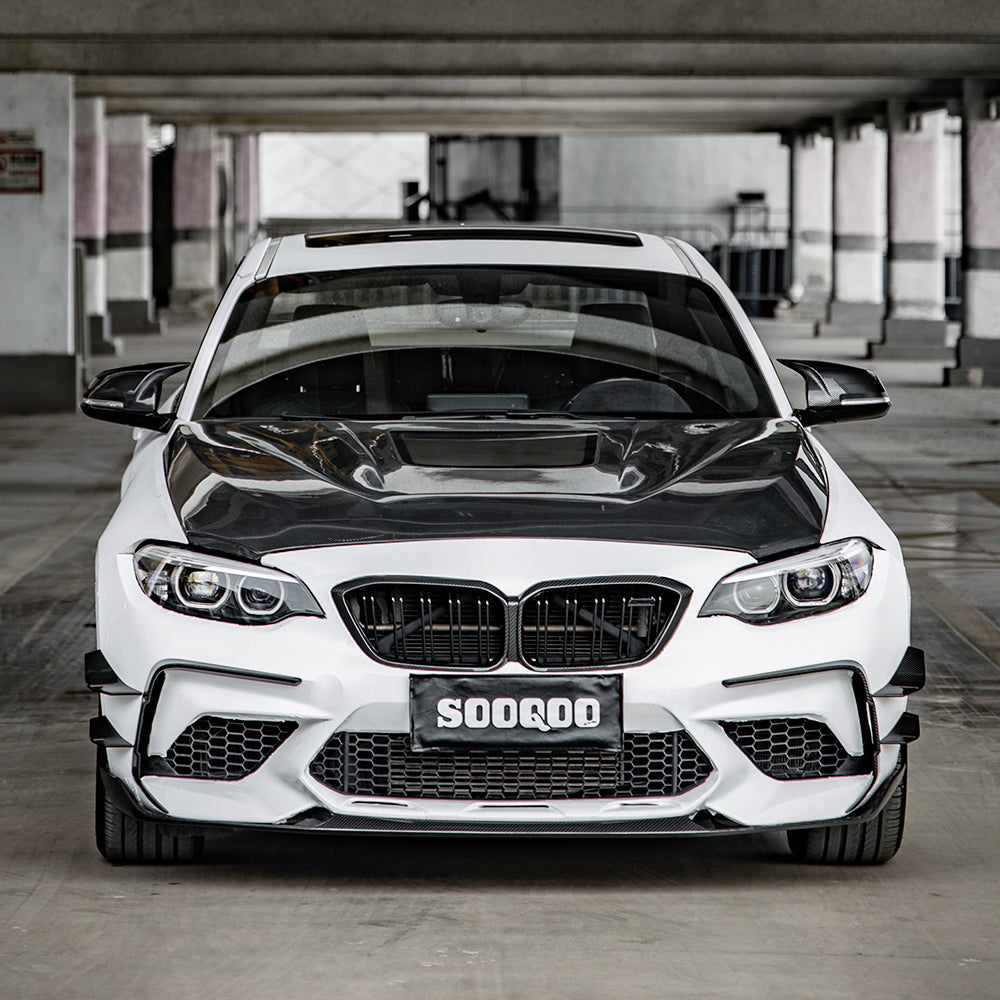 SooQoo BMW F87 M2 Front Canards In Gloss Carbon Fibre