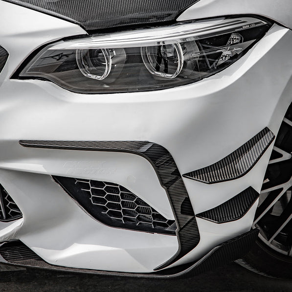 SooQoo BMW F87 M2 Competition Front Duct Trims In Gloss Carbon Fibre